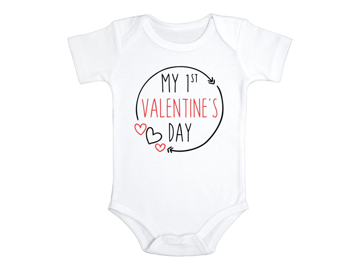 First Valentine's Day Baby Bodysuit, Baby Shower Gift, Custom Made, Unisex