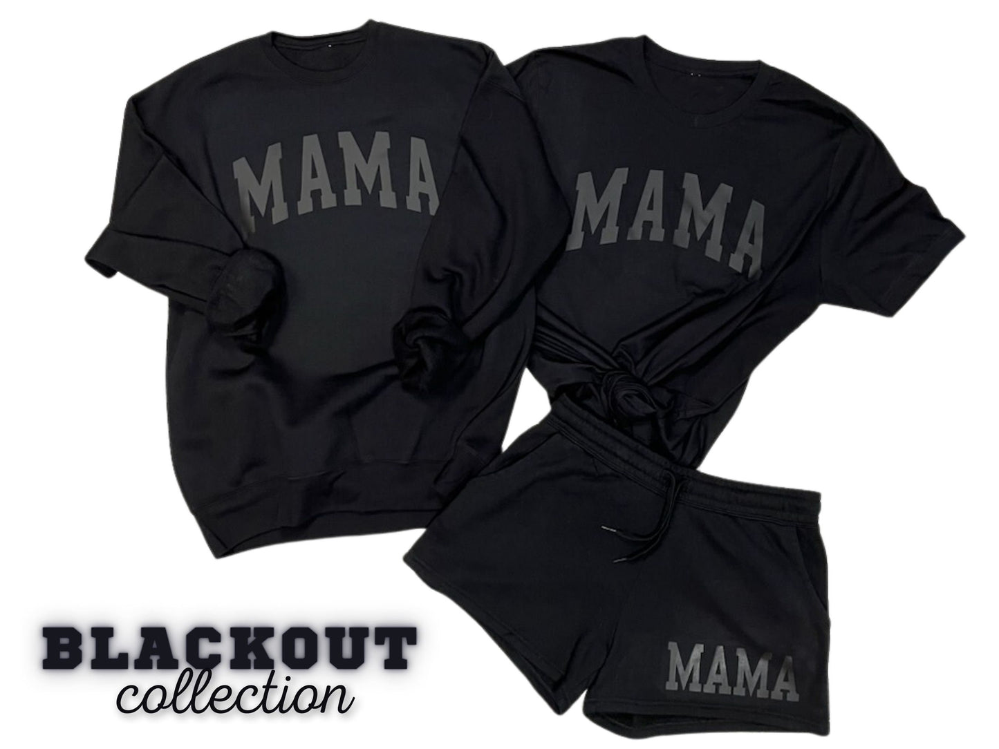 Mama T-Shirt, All Black Mama Shirt, Mama Set, Mama Shorts, Black Monotone Mama Shirt, Mother's Day Shirt, Gift for Mothers Day