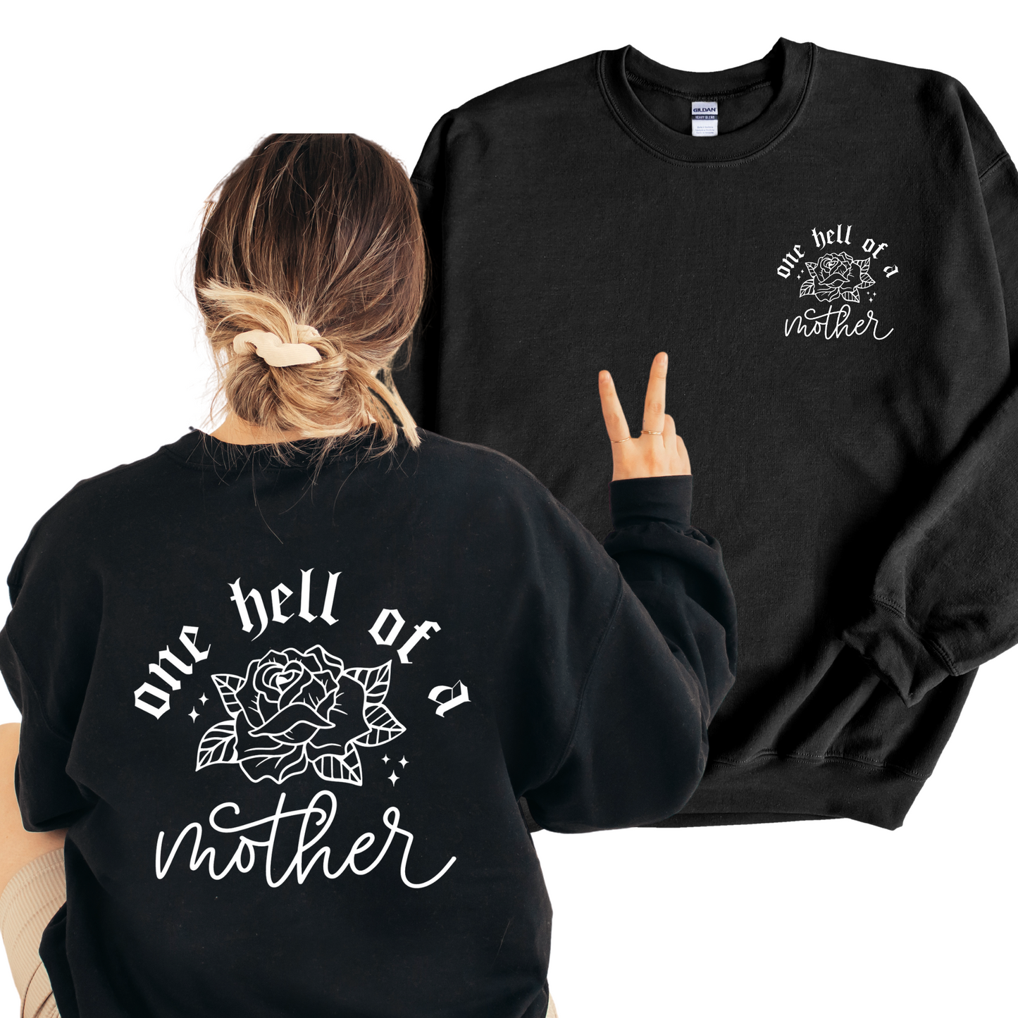 black one hell of a mother crewneck