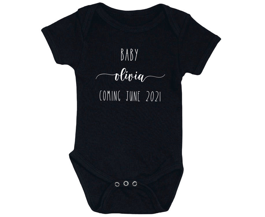 Announcement Baby Bodysuit, Baby Clothes, Coming Soon, Unisex, Custom Made, Expecting Parents