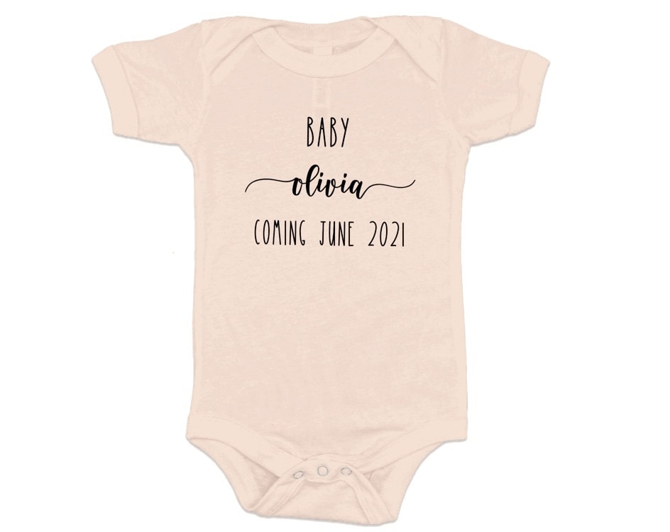 Announcement Baby Bodysuit, Baby Clothes, Coming Soon, Unisex, Custom Made, Expecting Parents