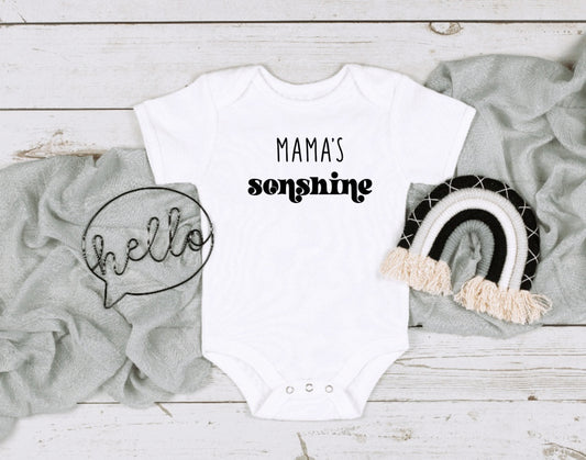 Mama's Sonshine Onesie®, Boy Mom Baby Bodysuit, Sunshine Onesie®, Baby Boy Gift