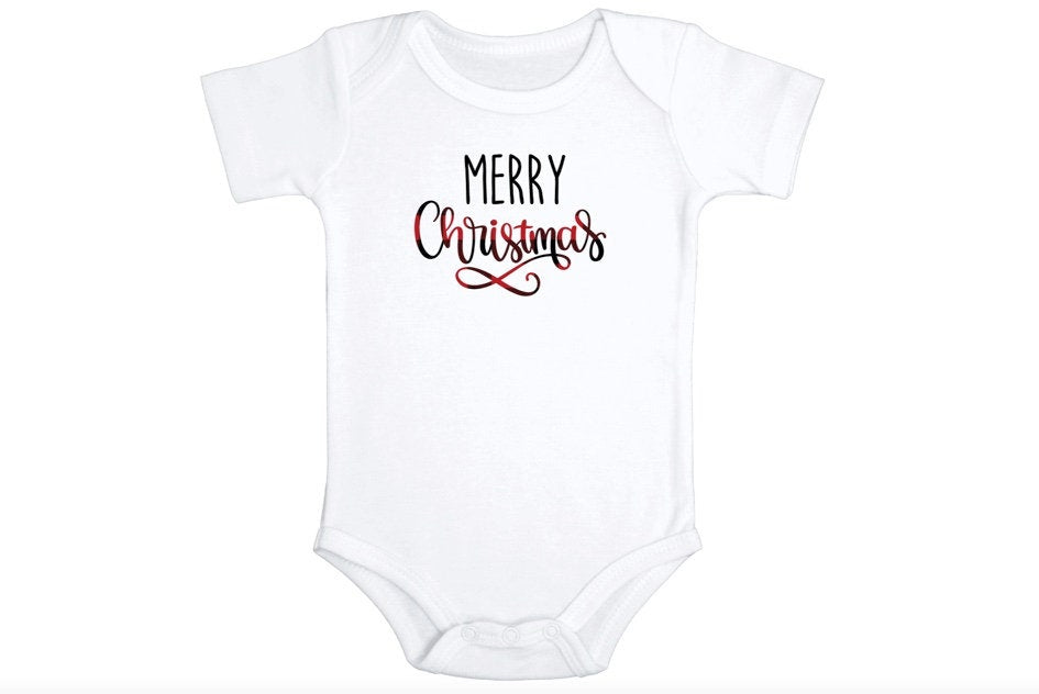 Merry Christmas Baby Bodysuit, Christmas One Piece, Holidays, Unisex, Present