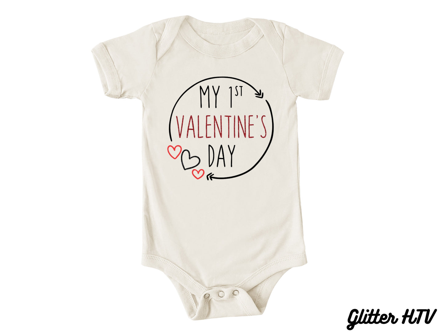 First Valentine's Day Baby Bodysuit, Baby Shower Gift, Custom Made, Unisex