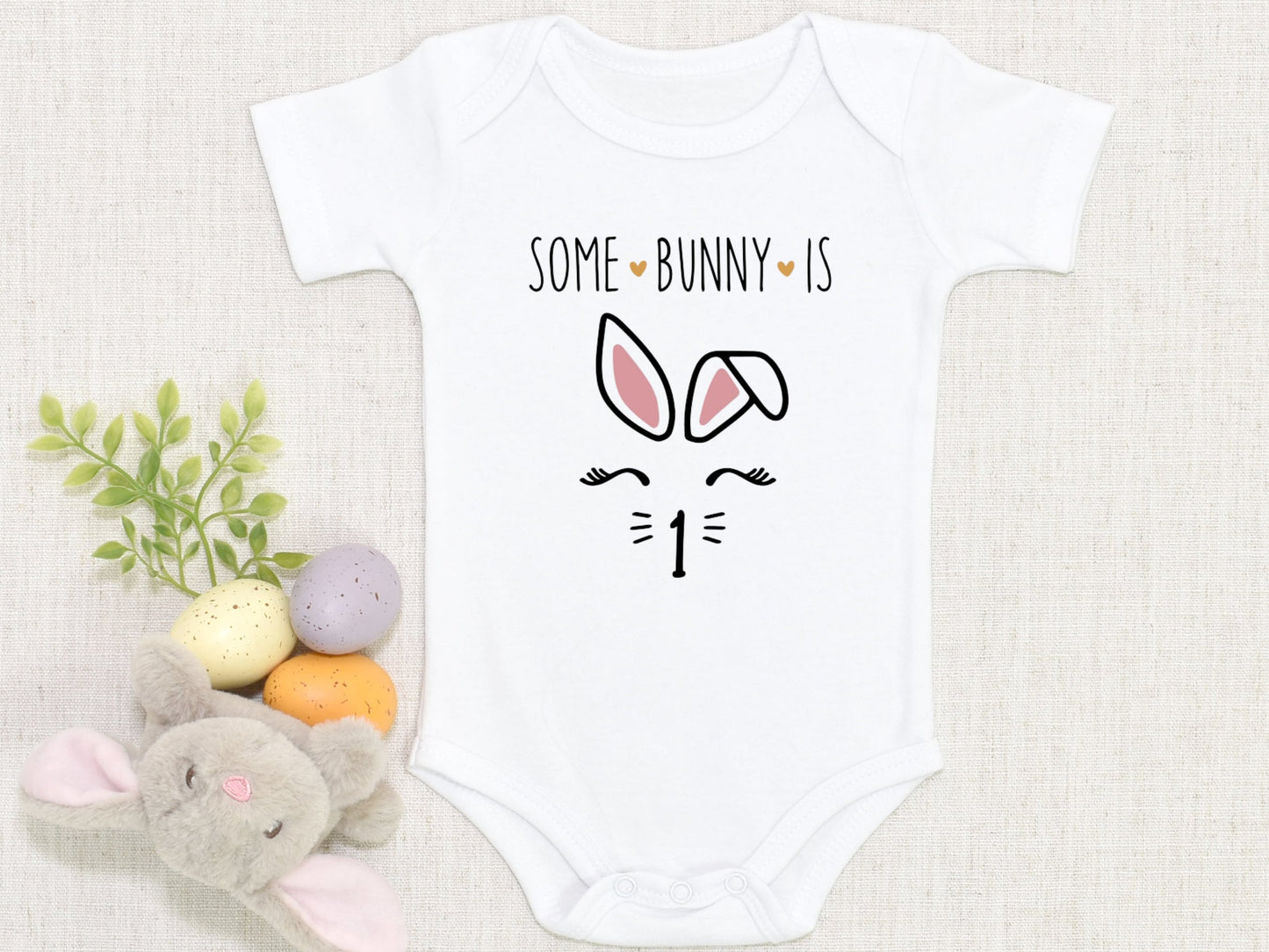 Some Bunny Is One Onesie®, First Birthday Shirt, Baby Girl Birthday Outfit, Cute Bunny Baby Bodysuit