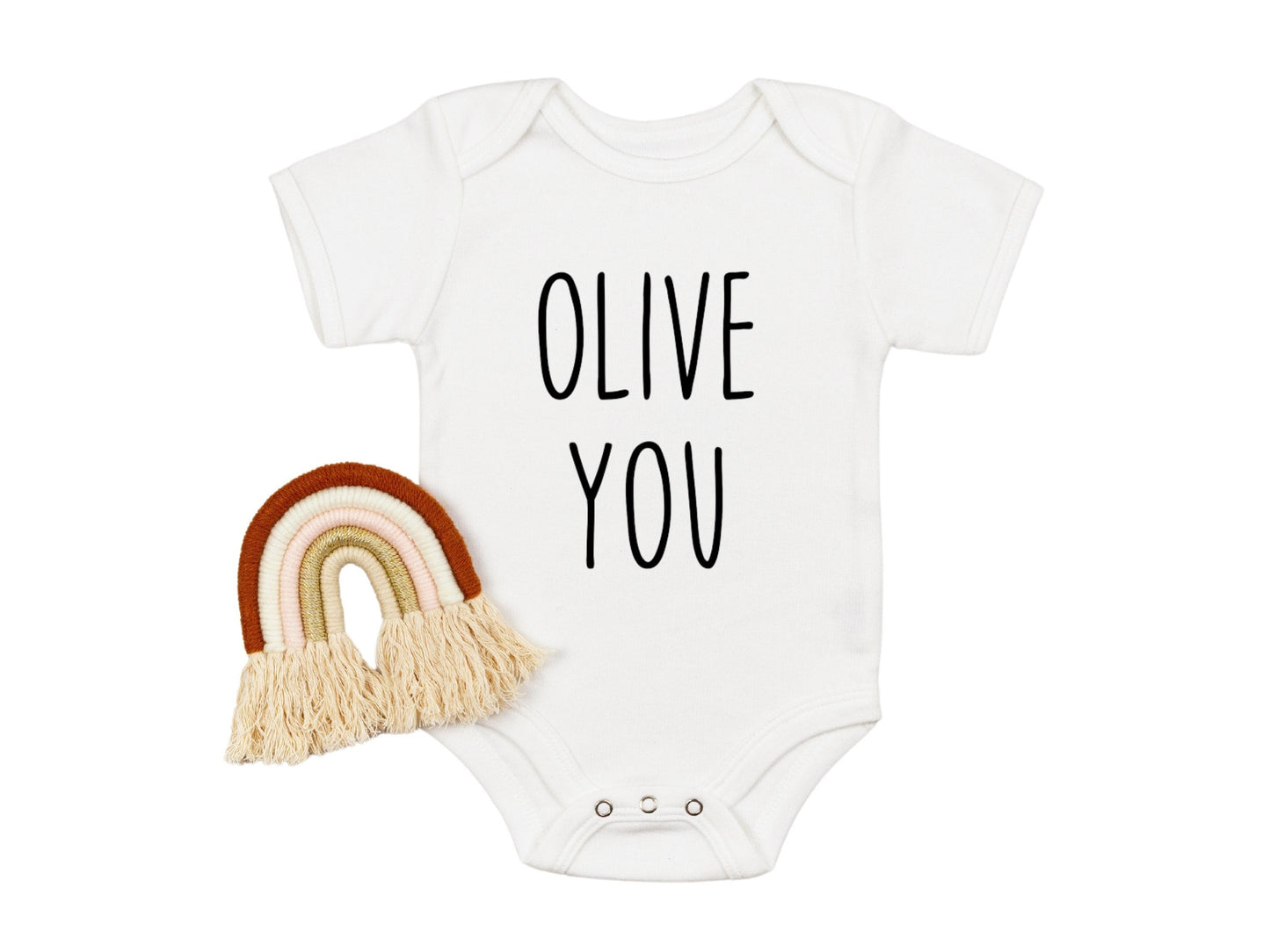 Olive You Onesie®, I Love You Baby Bodysuit, Baby Shower Gift, Unisex Baby Clothing