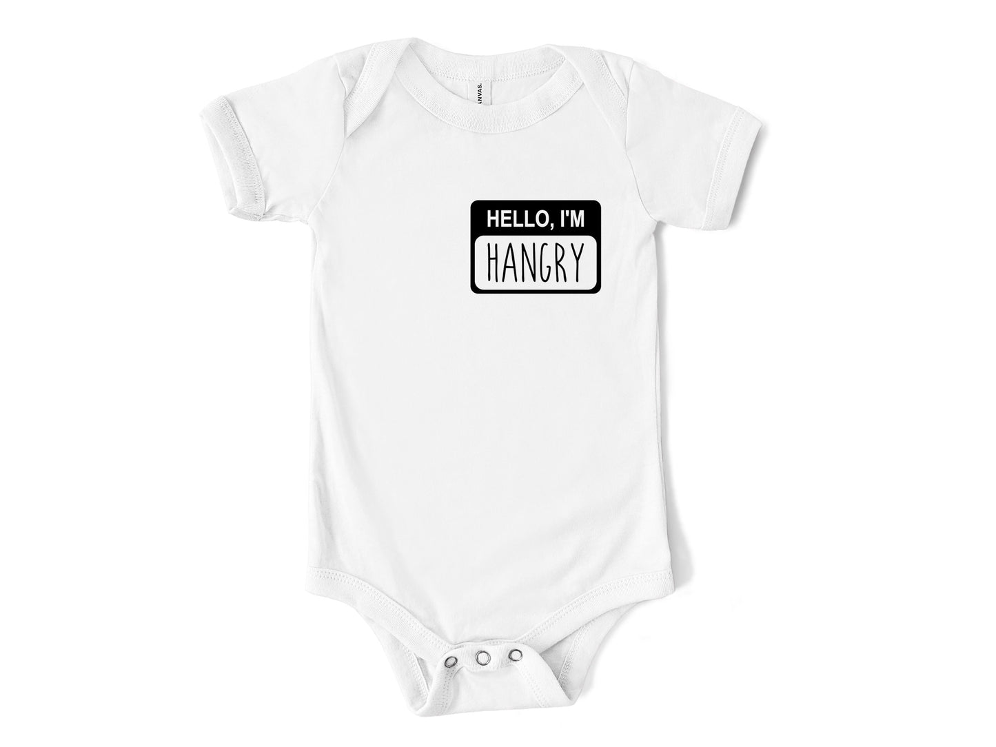 Hello I'm Hangry Onesie®, Funny Baby Shower Gift, Funny Baby Bodysuit, Hangry Baby Shirt, Unisex Clothing, Custom Made