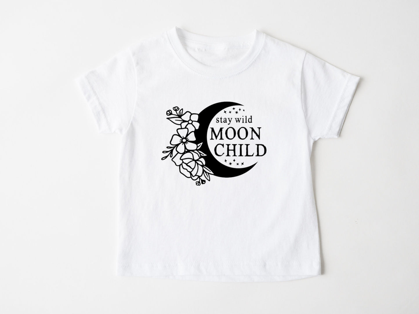 Stay Wild Moon Child Toddler T-Shirt, Moon Child Sweater, Moon & Stars Baby Clothing, Baby Shower Gift, Custom Made