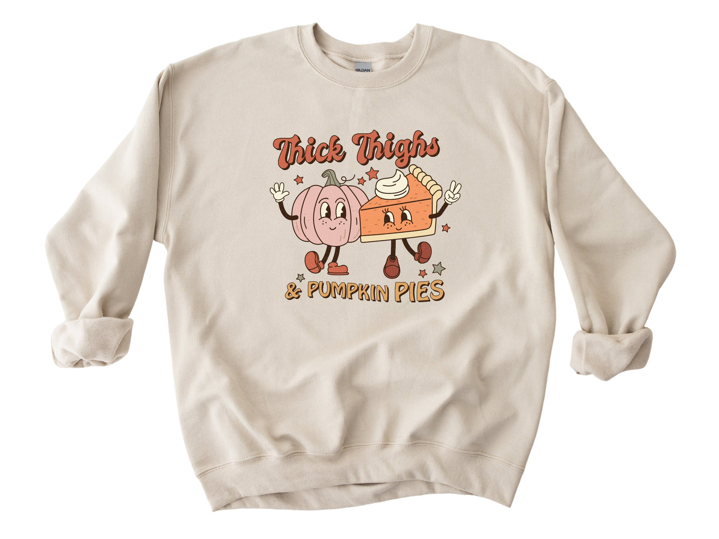 Thick Thighs and Pumpkin Pies Shirt, Funny Thanksgiving Shirt, Thanksgiving Sweater, Cute Retro Thanksgiving Crew, Fall Vibes Shirt