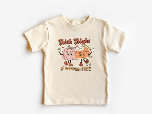 Thick Thighs and Pumpkin Pies Onesie®, Thanksgiving Baby Bodysuit, Retro Thanksgiving Toddler Shirt, Custom Made