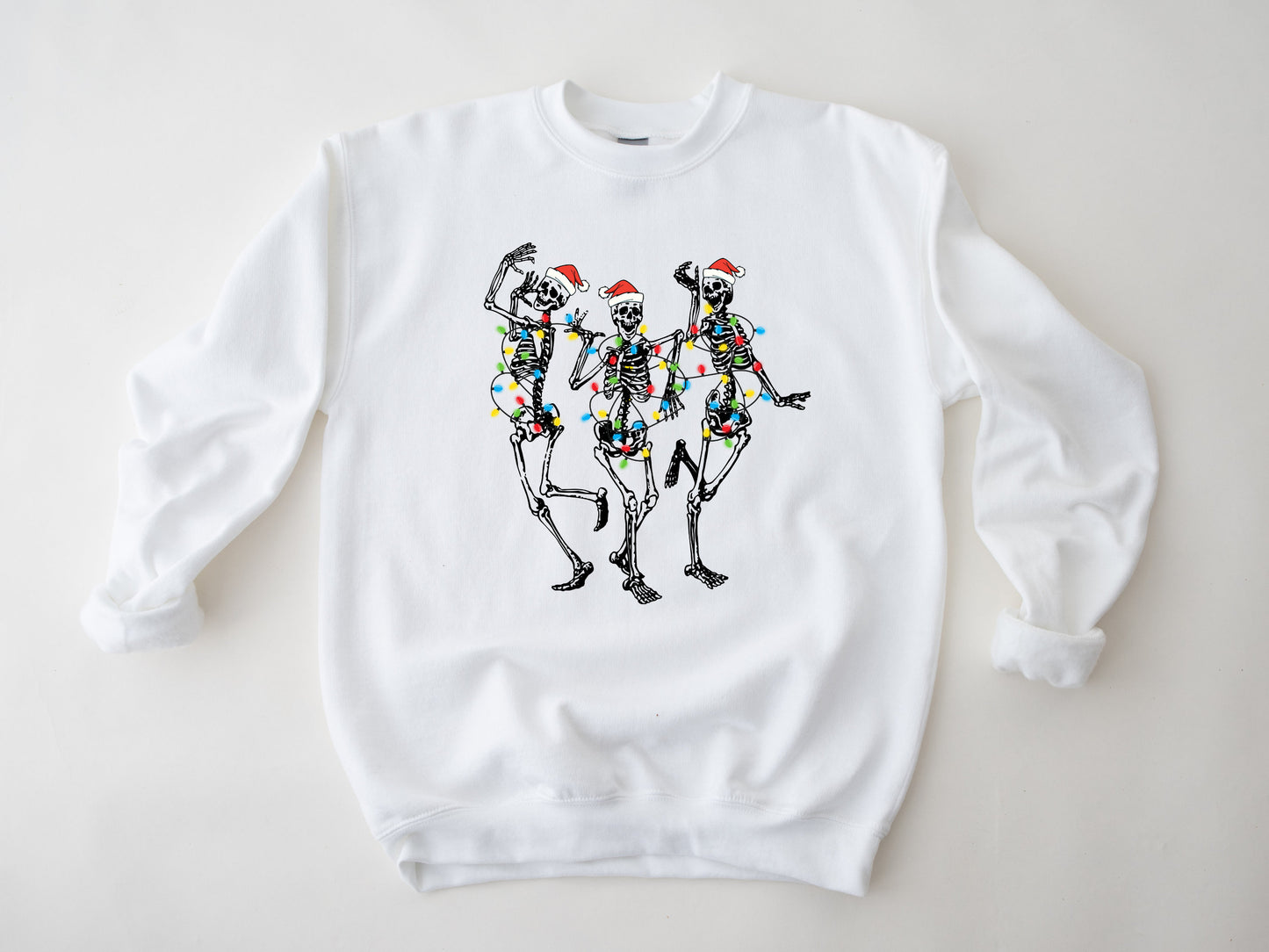 Skeleton Christmas Sweater, Skelly X-Mas Shirt, Christmas Lights Sweater, Cute Christmas Crew, Holiday Sweater, Spooky Christmas Shirt