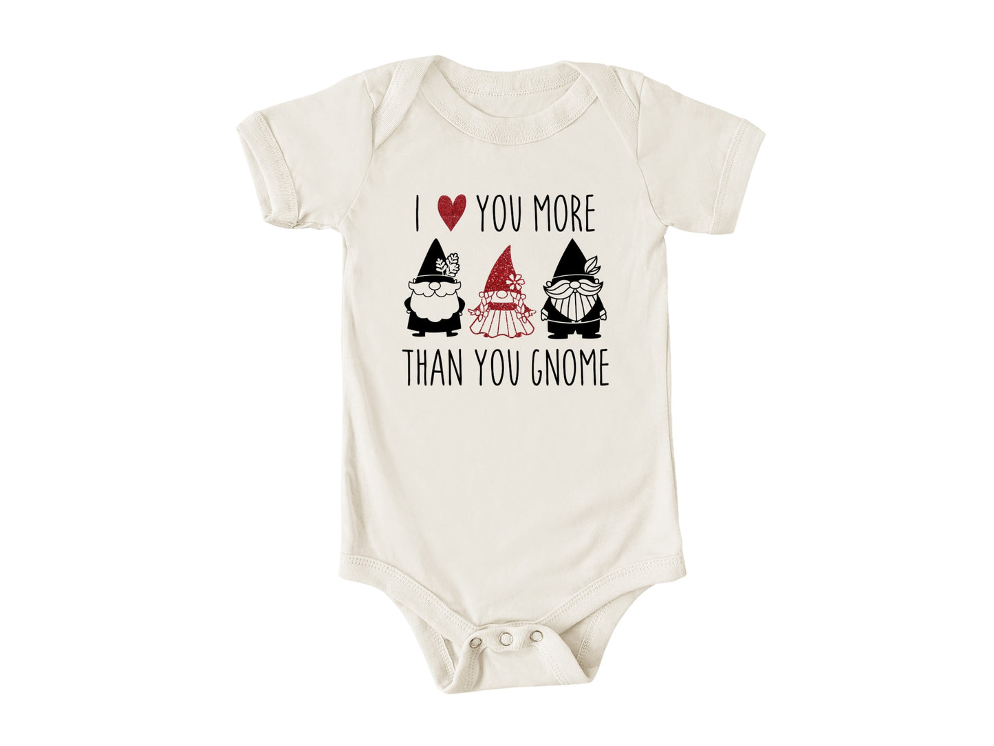I Love You More Than You Gnome Onesie®, Gnome Toddler Shirt, Cute Gnome Baby Clothing, Valentine's Day Shirt, Baby Shower Gift, Custom Made