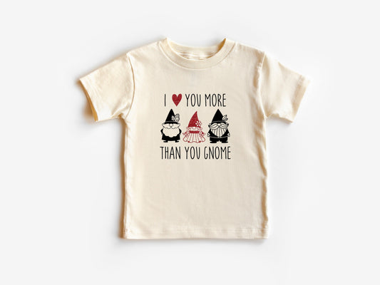 I Love You More Than You Gnome Onesie®, Gnome Toddler Shirt, Cute Gnome Baby Clothing, Valentine's Day Shirt, Baby Shower Gift, Custom Made