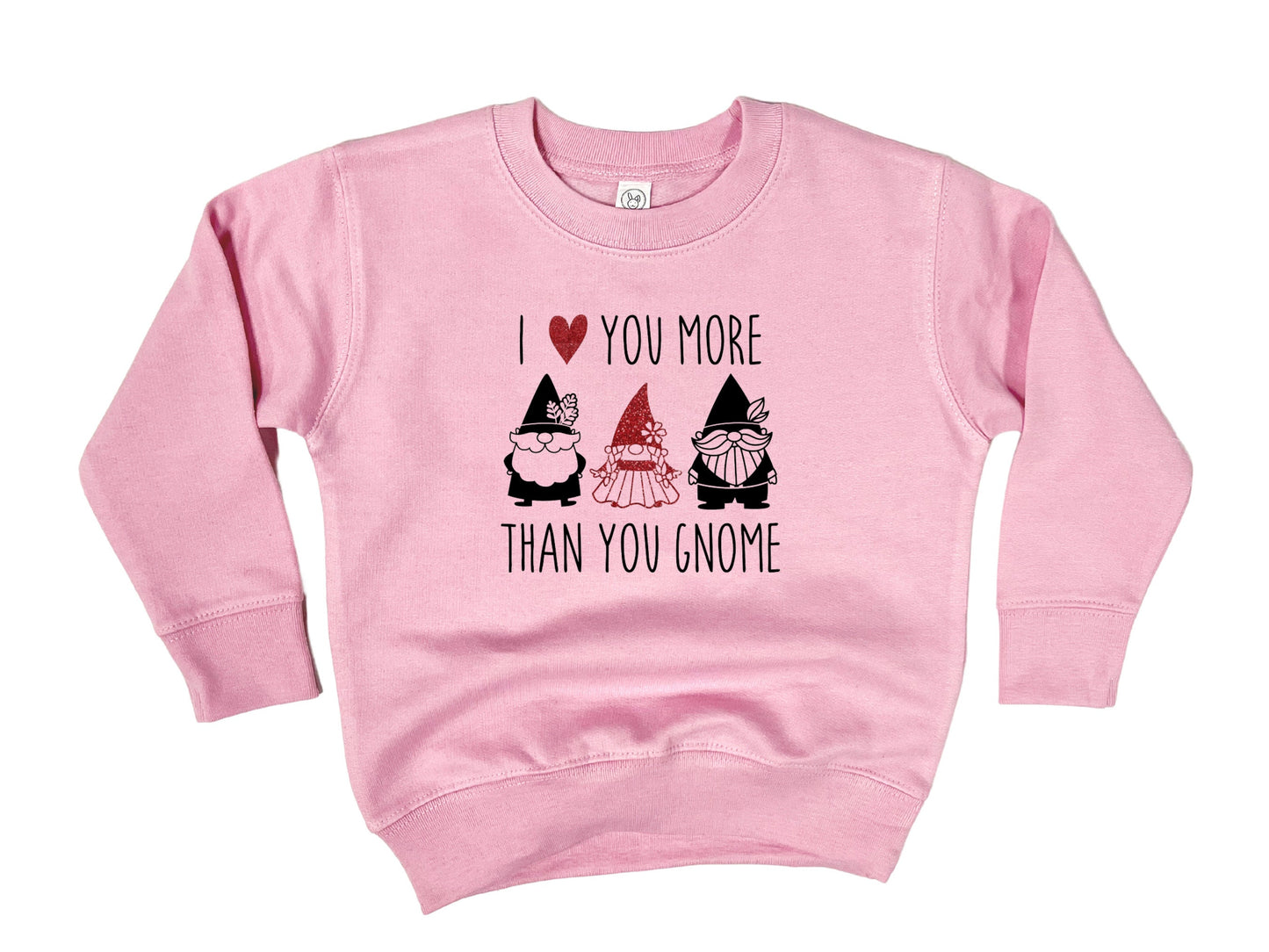I Love You More Than You Gnome Sweater, Gnome Toddler Shirt, Cute Gnome Baby Clothing, Valentine's Day Shirt,  Custom Made