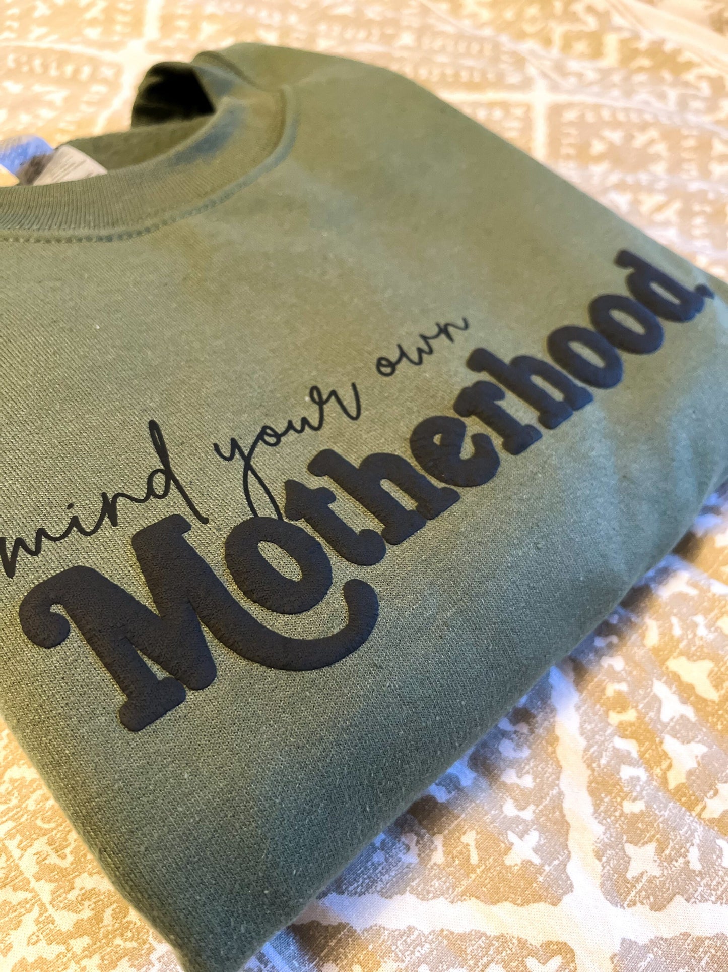 Mind Your Own Motherhood Sweater, Embossed Mama Sweater, Motherhood Shirt, Puff Mama Crewneck, Gift for Mom