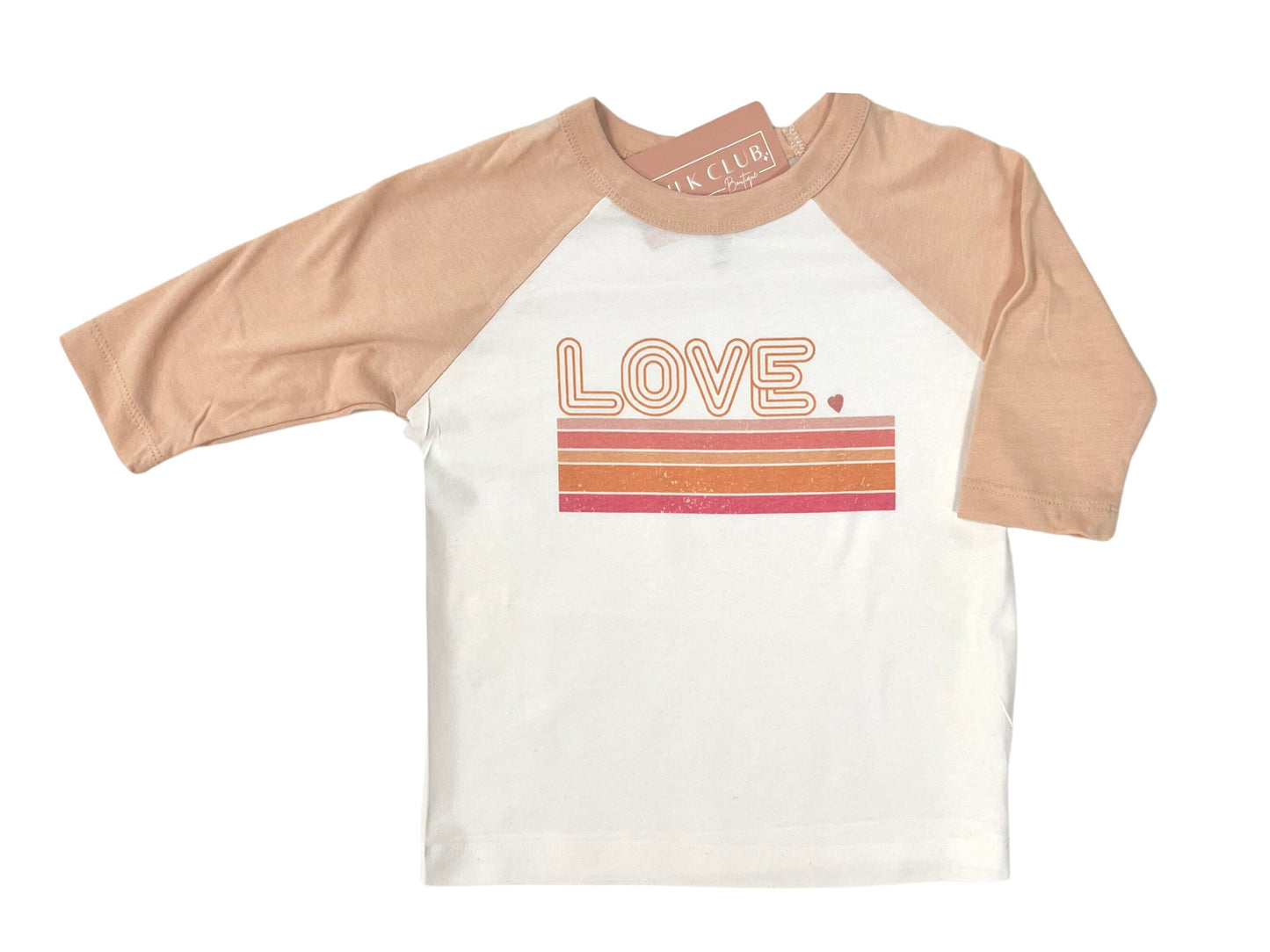 Loved Raglan Toddler Shirt, Retro Toddler Shirt, Kids Valentine's Day Shirt, Vintage Style Shirt