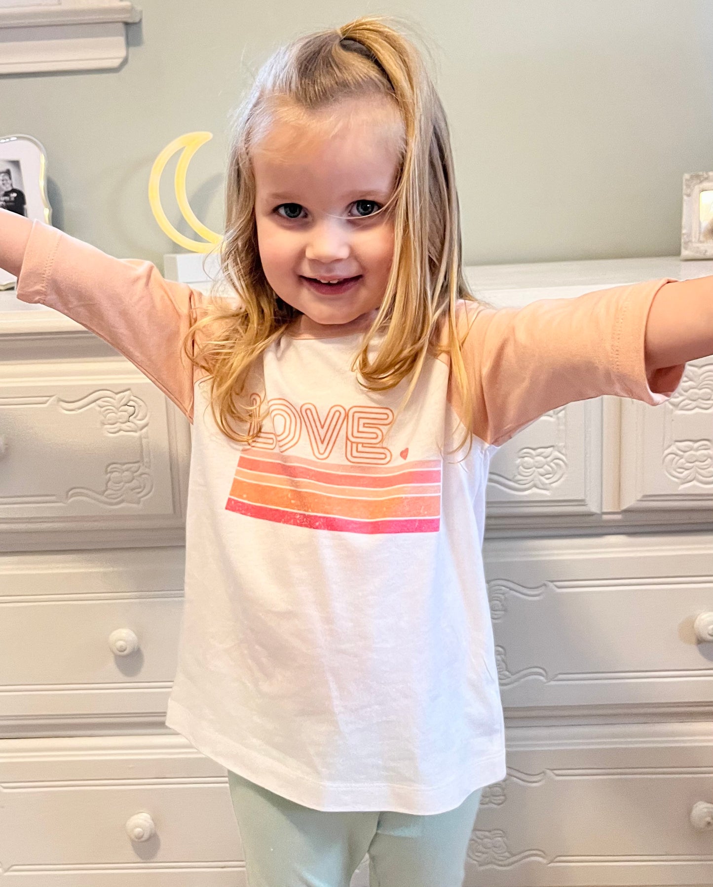 Loved Raglan Toddler Shirt, Retro Toddler Shirt, Kids Valentine's Day Shirt, Vintage Style Shirt