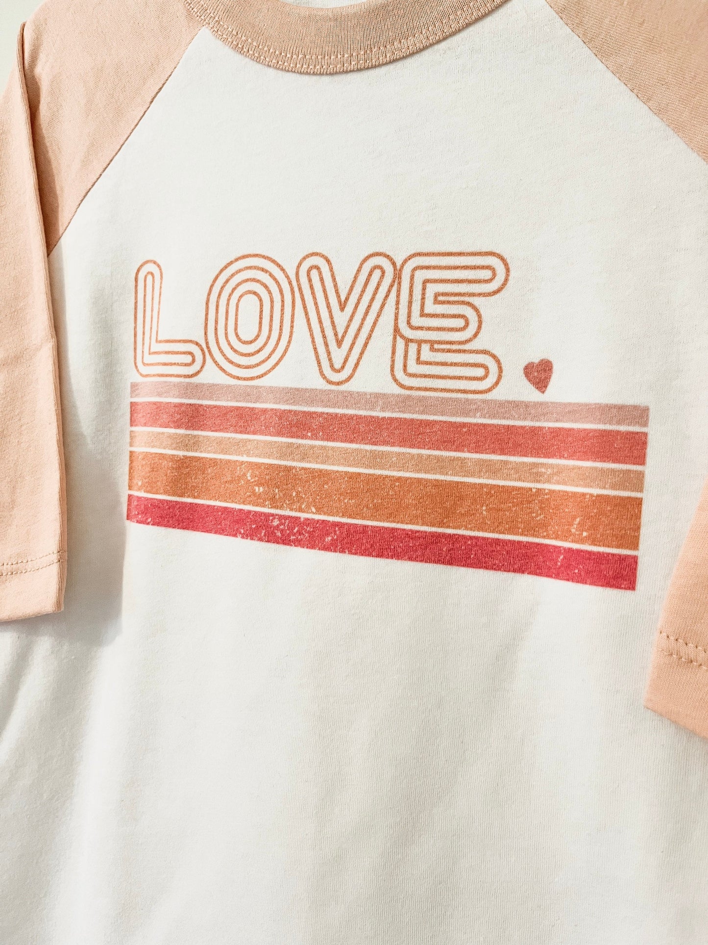 Loved Raglan Toddler Shirt, Retro Toddler Shirt, Kids Valentine's Day Shirt, Vintage Style Shirt