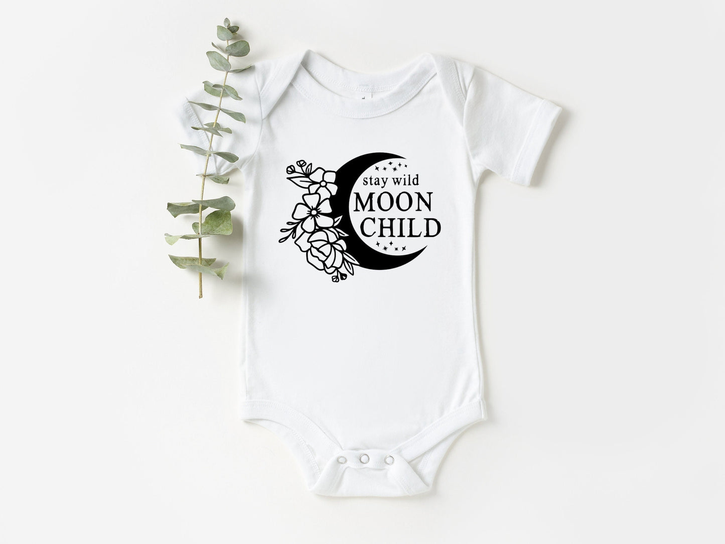 Stay Wild Moon Child Onesie®, Moon Child Baby Bodysuit, Moon & Stars Baby Clothing, Baby Shower Gift, Custom Made