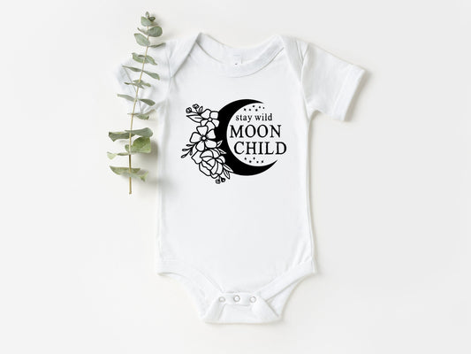 Stay Wild Moon Child Onesie®, Moon Child Baby Bodysuit, Moon & Stars Baby Clothing, Baby Shower Gift, Custom Made