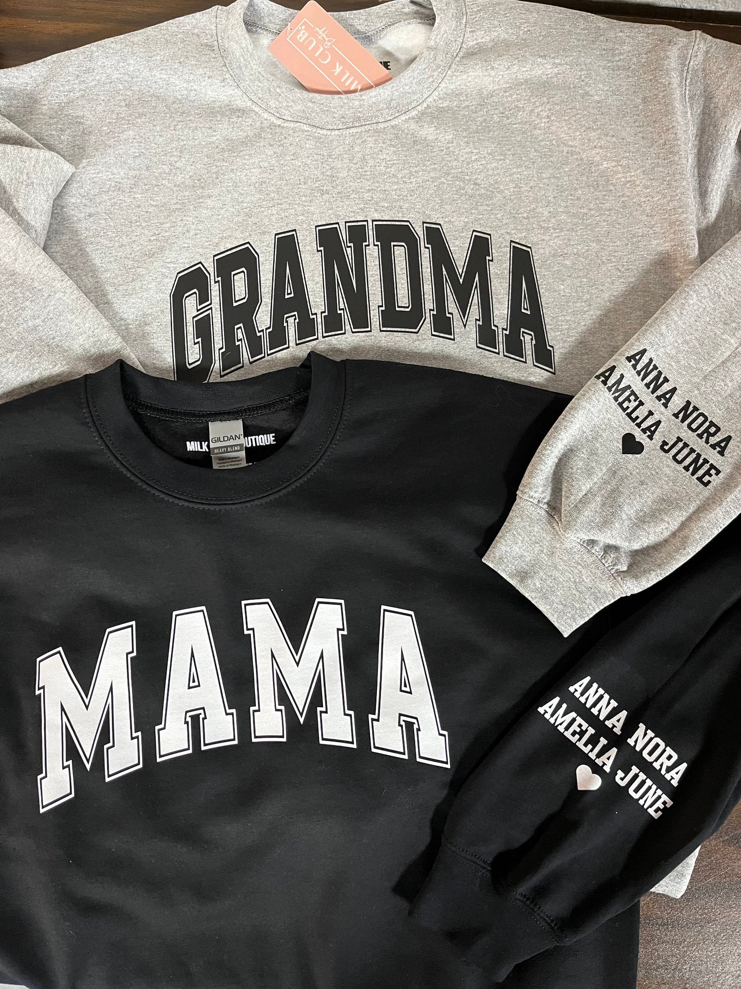Custom Mama Crewneck, Mama Sweater with Names, Varsity Mama Shirt, Custom Daddy Sweater, Mothers Day Gift, Fathers Day Gift