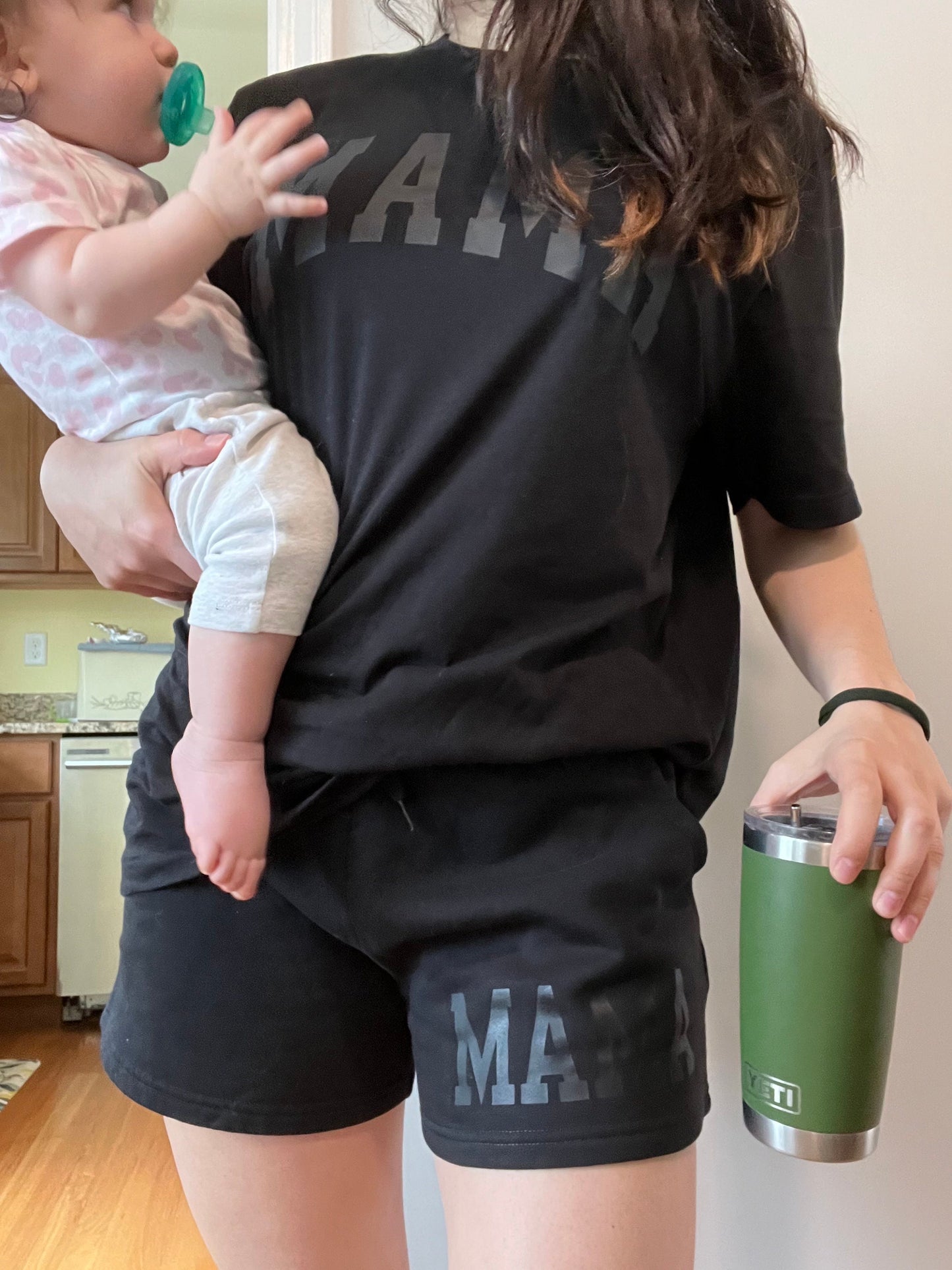Mama T-Shirt, All Black Mama Shirt, Mama Set, Mama Shorts, Black Monotone Mama Shirt, Mother's Day Shirt, Gift for Mothers Day
