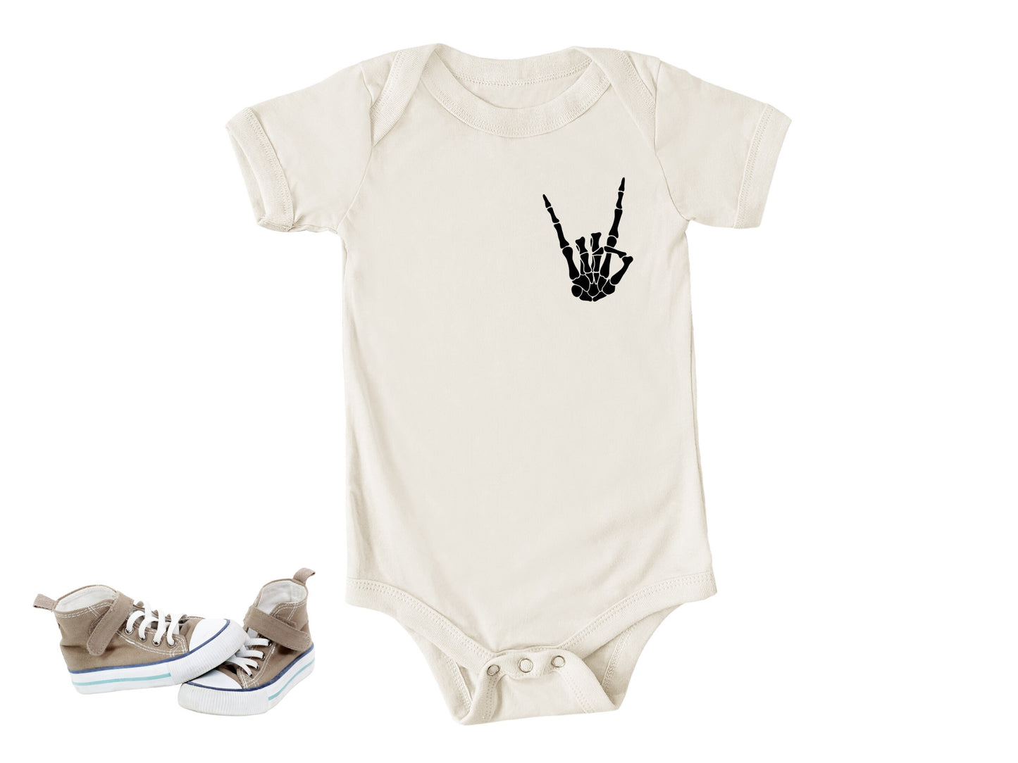 Rock On Onesie®, Little Rocker Toddler T-Shirt, Rock On Skeleton Hand Baby Clothes, Skellie Baby bodysuit, Cute Grunge T-Shirt