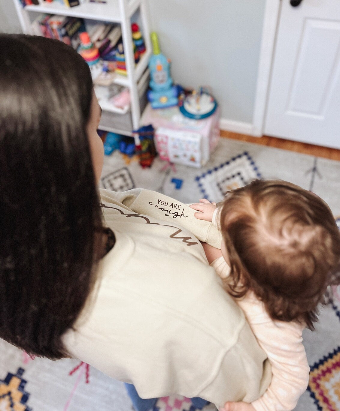 Mama You Are Enough Sweater, Motherhood Shirt, Mama Loungewear, Embossed Mama Shirt, Mothers Day Gift