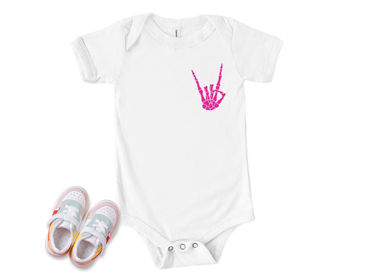 Rock On Onesie®, Little Rocker Toddler T-Shirt, Rock On Skeleton Hand Baby Clothes, Skellie Baby bodysuit, Cute Grunge T-Shirt