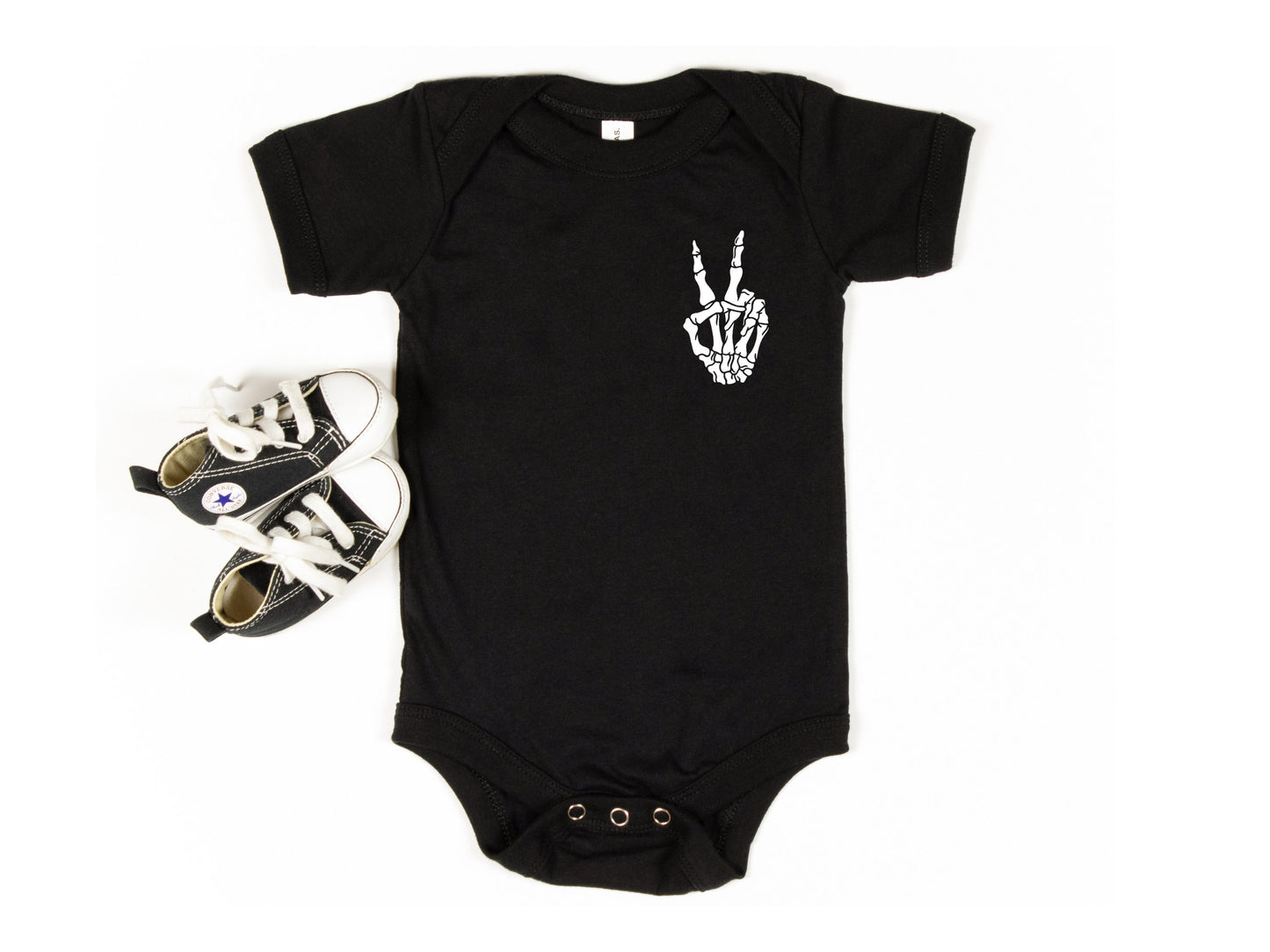 Skeleton Peace Sign Onesie®, Peace Out Toddler T-Shirt, Skeleton Hand Baby Clothes, Skellie Baby Bodysuit, Cute Grunge T-Shirt