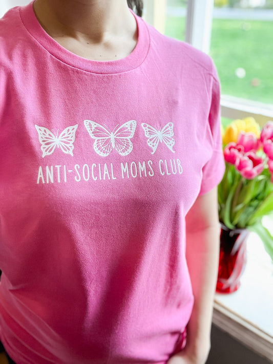 Anti Social Moms Club T-Shirt, Mom Life Shirt, Cute Shirt for Mama, Mother's Day Shirt, Spring Mom Shirt, Gift for Mothers Day
