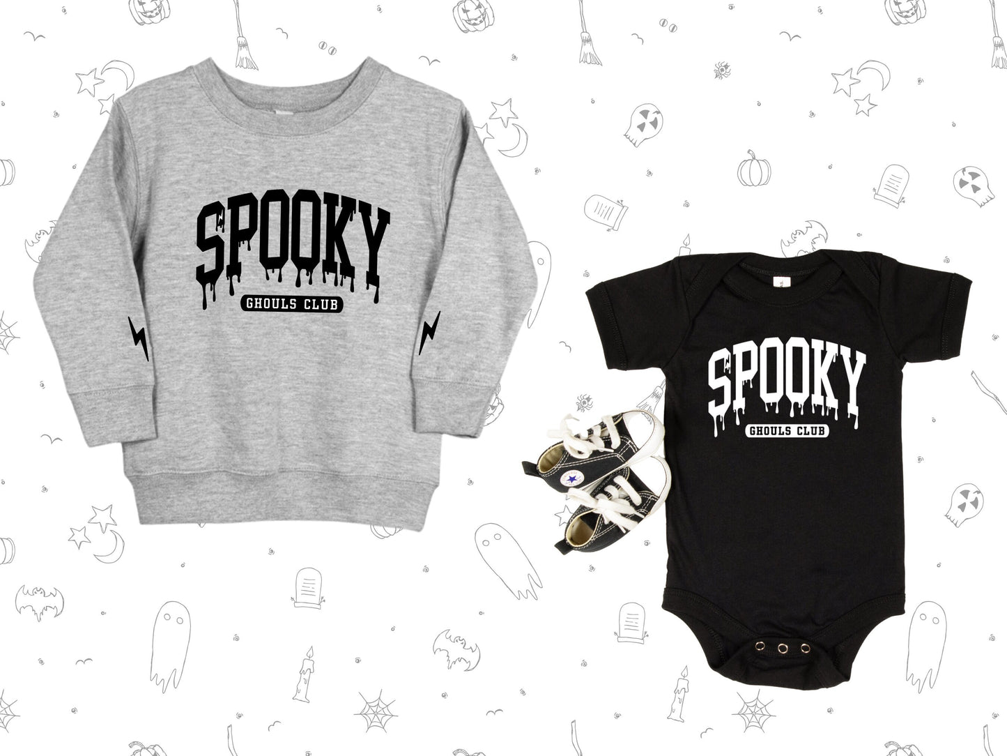 Spooky Ghouls Club Onesie®, Toddler Halloween T-Shirt, Spooky Ghouls Shirt, Matching Halloween Shirts