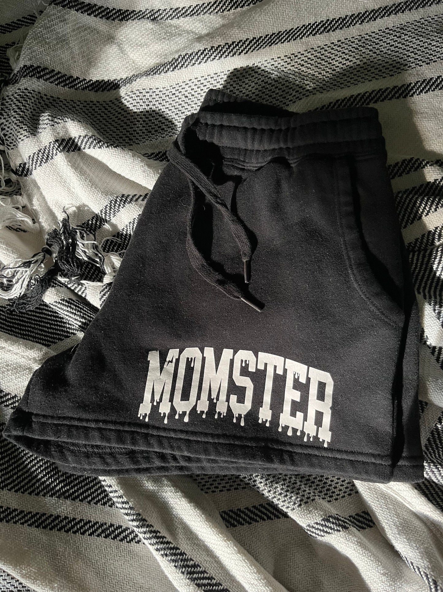 Fleece Momster Shorts, Soft Fall Shorts, Momster Halloween Shorts, Spooky Mama Shorts