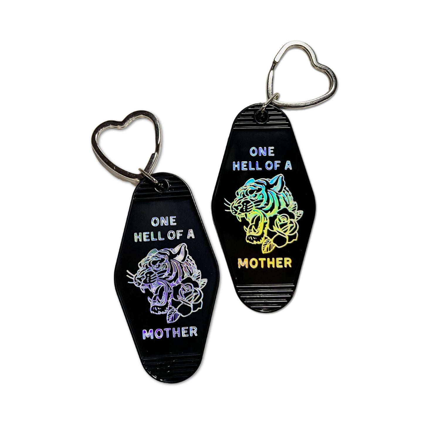 One Hell Of A Mother Keychain, Keychain for Mama, Keychain for Mom, First Time Mom Gift, Cute Mother's Day Gift, Retro Tiger Keychain