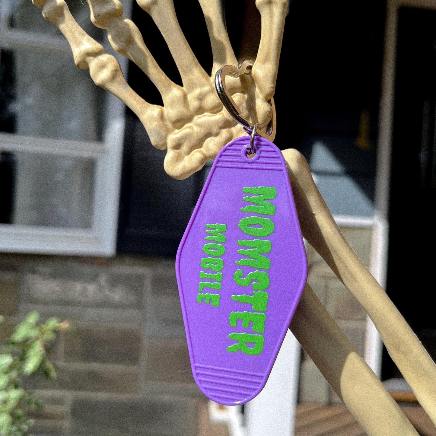 Momster Mobile Keychain, Cute Halloween Keychain, Keychain for Mama, Retro Motel Keychain, First Time Mom Gift, Spooky Gift for Mama