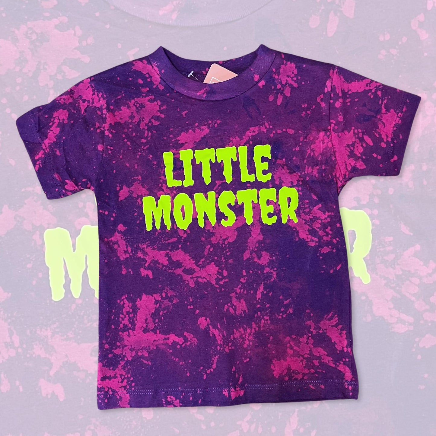 Little Monster Toddler Acid Wash T-Shirt, Mama's Monster Shirt, Cute Halloween T-Shirt, Ghoul Toddler Shirt, Slime Green Little Monster Tee