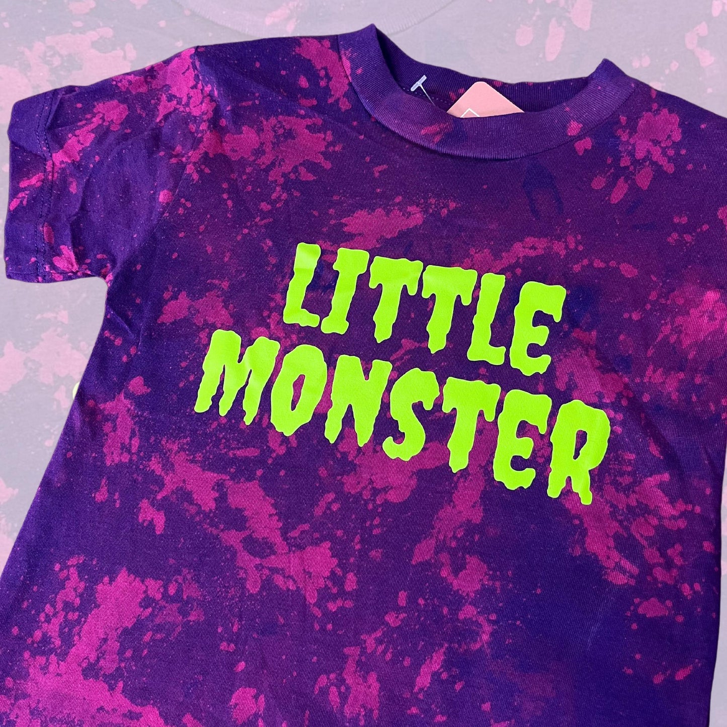 Little Monster Toddler Acid Wash T-Shirt, Mama's Monster Shirt, Cute Halloween T-Shirt, Ghoul Toddler Shirt, Slime Green Little Monster Tee
