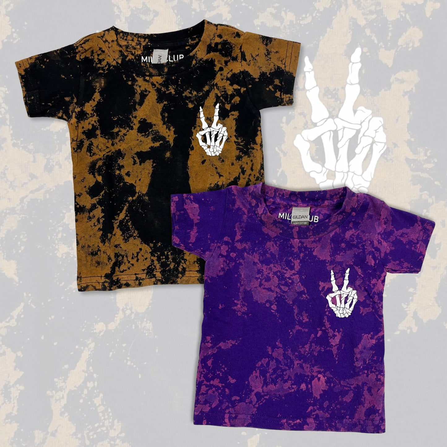 Tie Dye Halloween Baby Bodysuit, Reverse Dye T-Shirt, Halloween Toddler Shirt, Acid Wash Shirt, Skeleton Hand Shirt, Custom Made