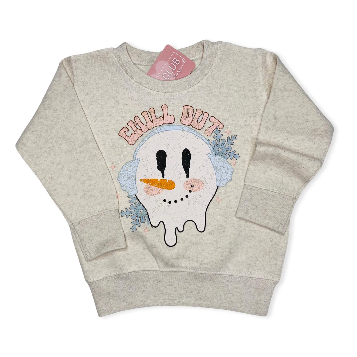 Chill Out Toddler Crewneck, Snowman Toddler Shirt, Winter Vibes Crewneck, Funny Kid Sweater, Melting Snowman Crewneck, Xmas Toddler Shirt,