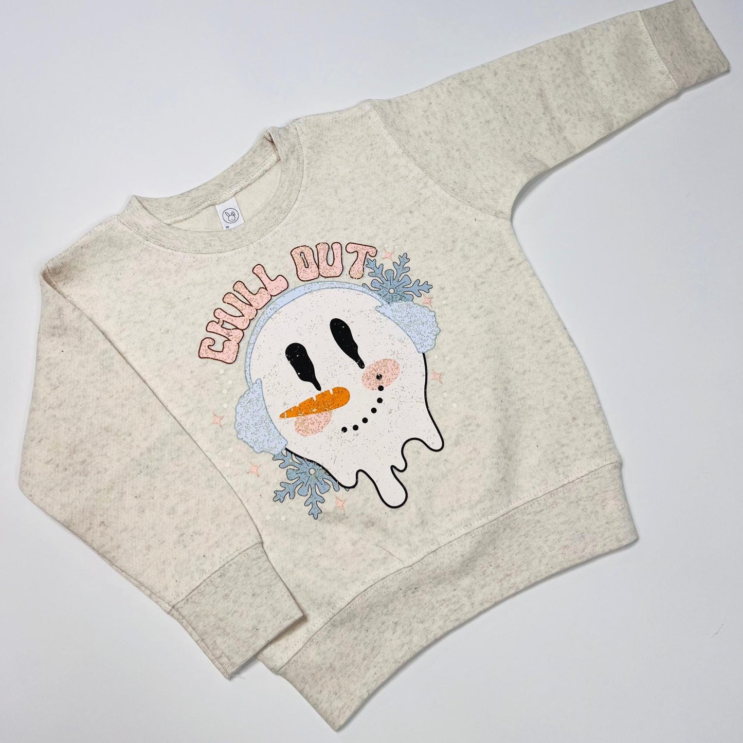 Chill Out Toddler Crewneck, Snowman Toddler Shirt, Winter Vibes Crewneck, Funny Kid Sweater, Melting Snowman Crewneck, Xmas Toddler Shirt,