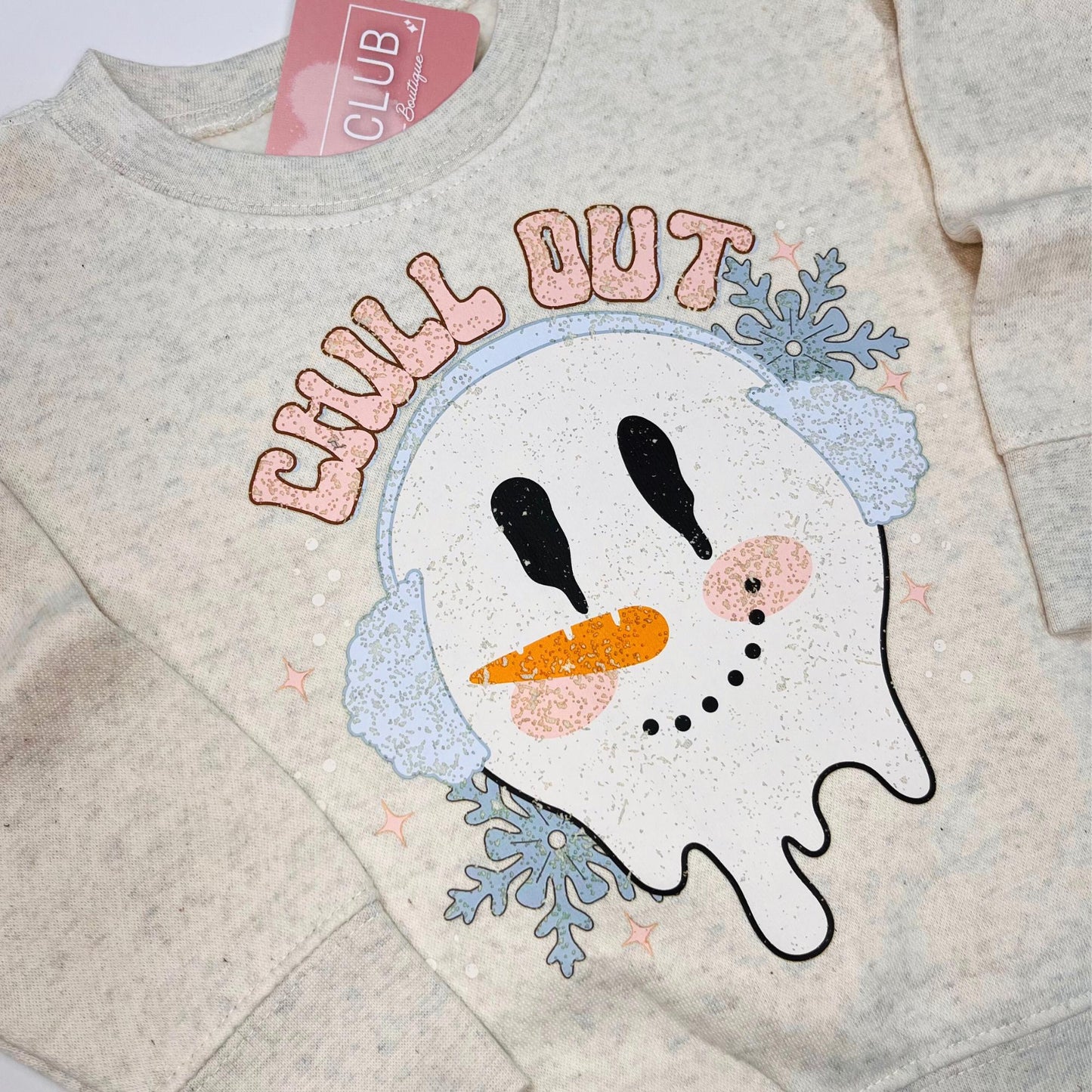 Chill Out Toddler Crewneck, Snowman Toddler Shirt, Winter Vibes Crewneck, Funny Kid Sweater, Melting Snowman Crewneck, Xmas Toddler Shirt,