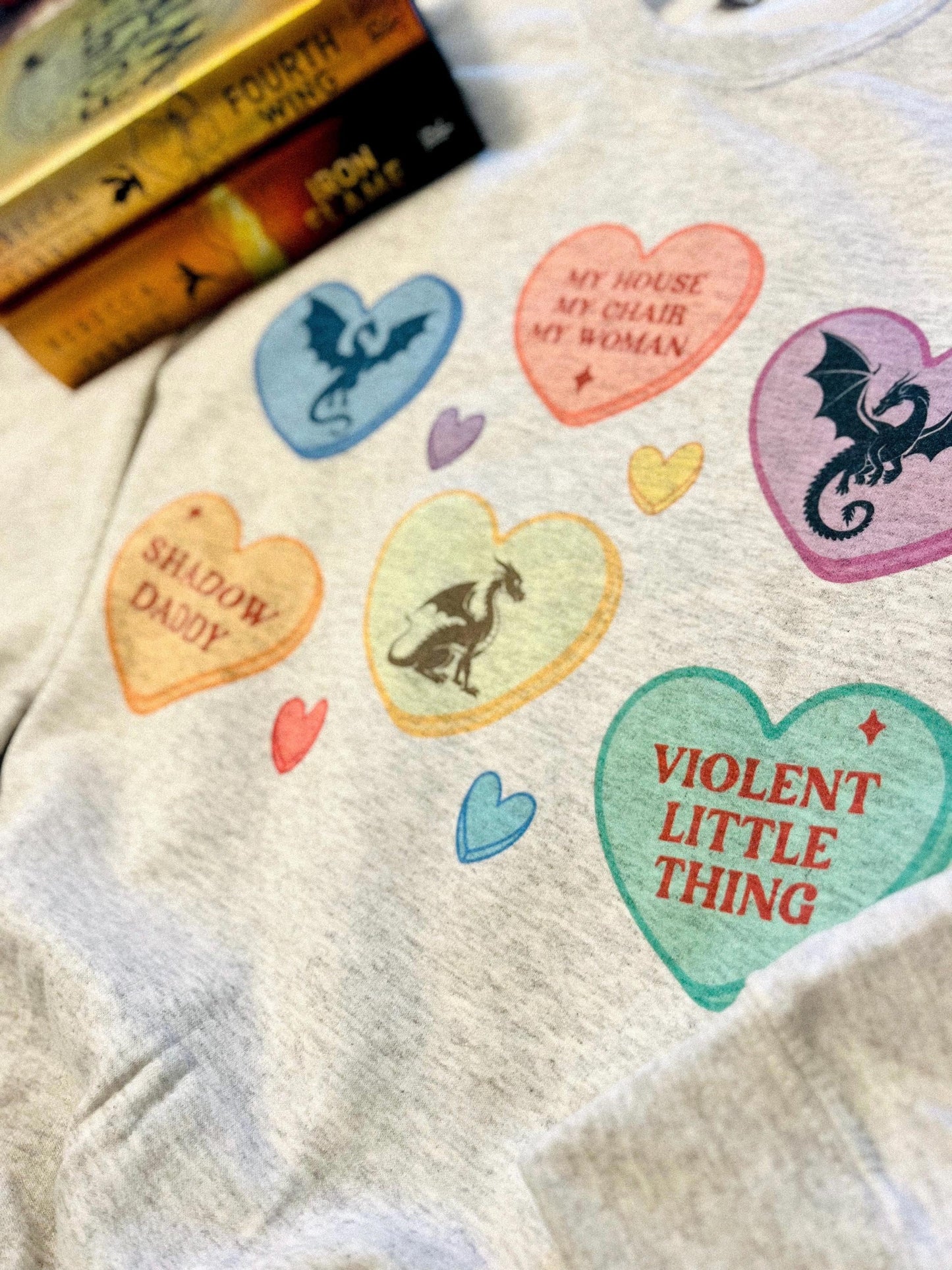 Romantasy Crewneck, Bookish Sweater, VDay Book Shirt, Xaden Crewneck, Dragon Sweater, Heart Candy Book Sweater, The Empyrean Series Book