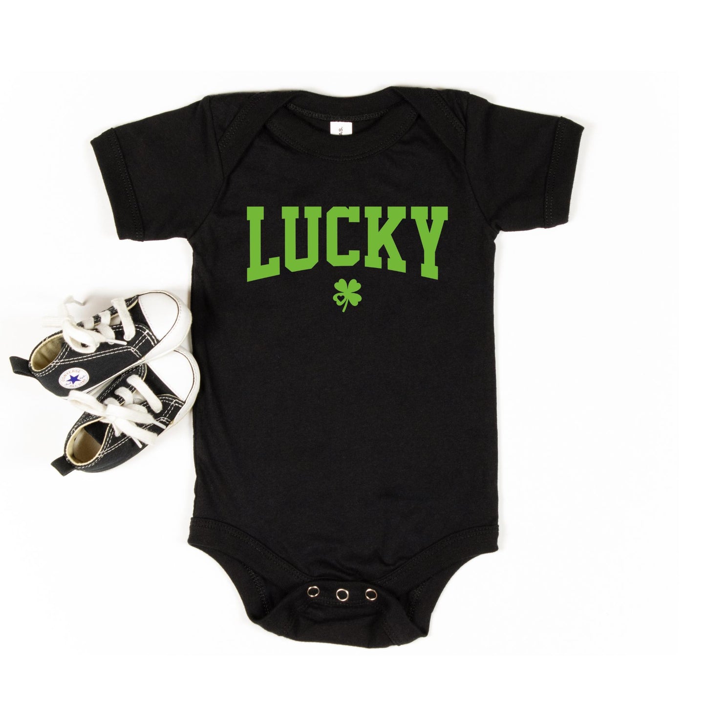 Lucky Puff Print Toddler Shirt St Patrick's Day Shirt Cute Clover Shirt Green Lucky Baby Bodysuit St Paddy's Day Onesie® Lucky Charm Shirt