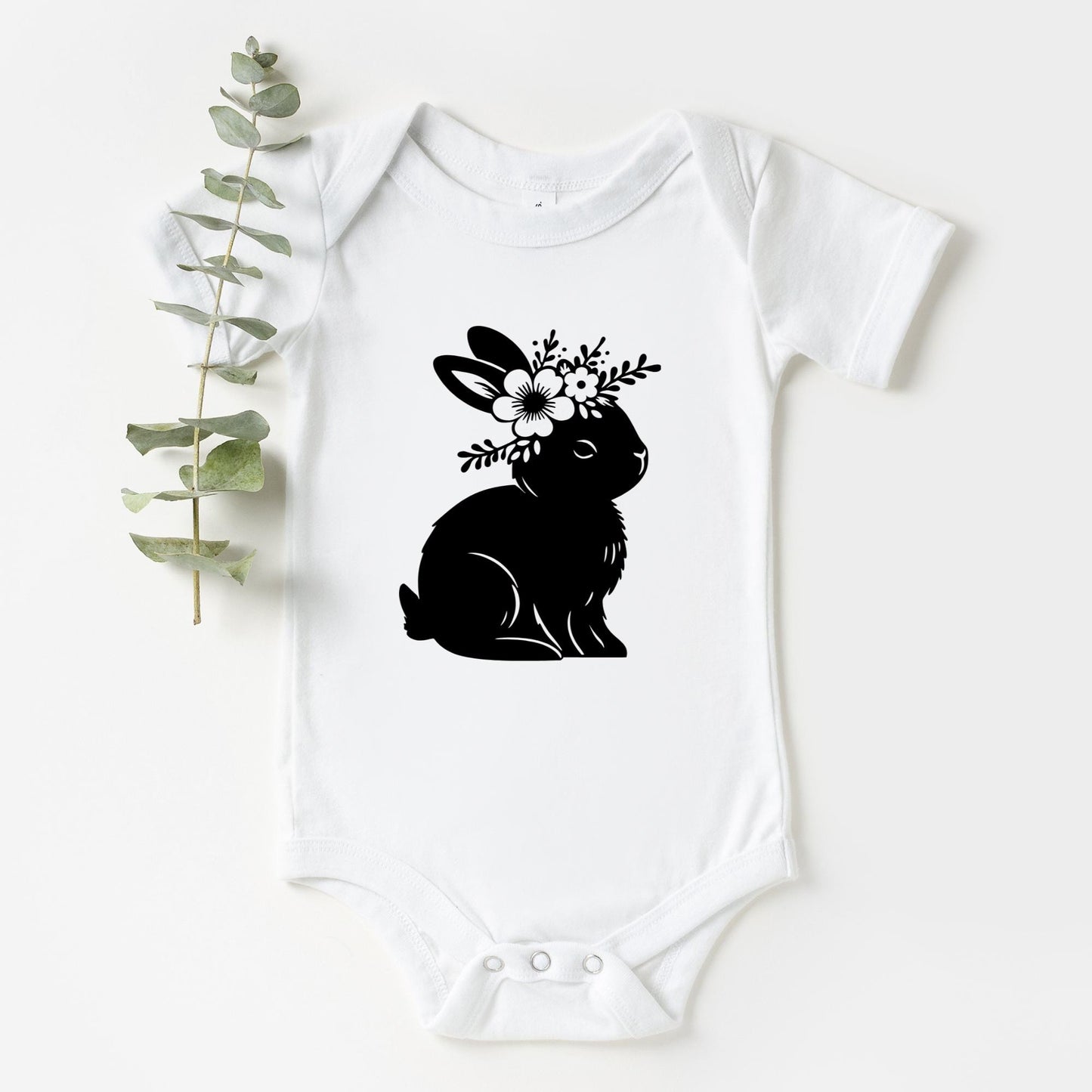 Easter Bunny Onesie® Cute Easter Toddler T-Shirt Floral Bunny Toddler Tee Minimalist Bunny TShirt Cute Easter Gift Kid Easter Outfit