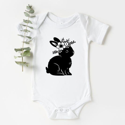 Easter Bunny Onesie® Cute Easter Toddler T-Shirt Floral Bunny Toddler Tee Minimalist Bunny TShirt Cute Easter Gift Kid Easter Outfit