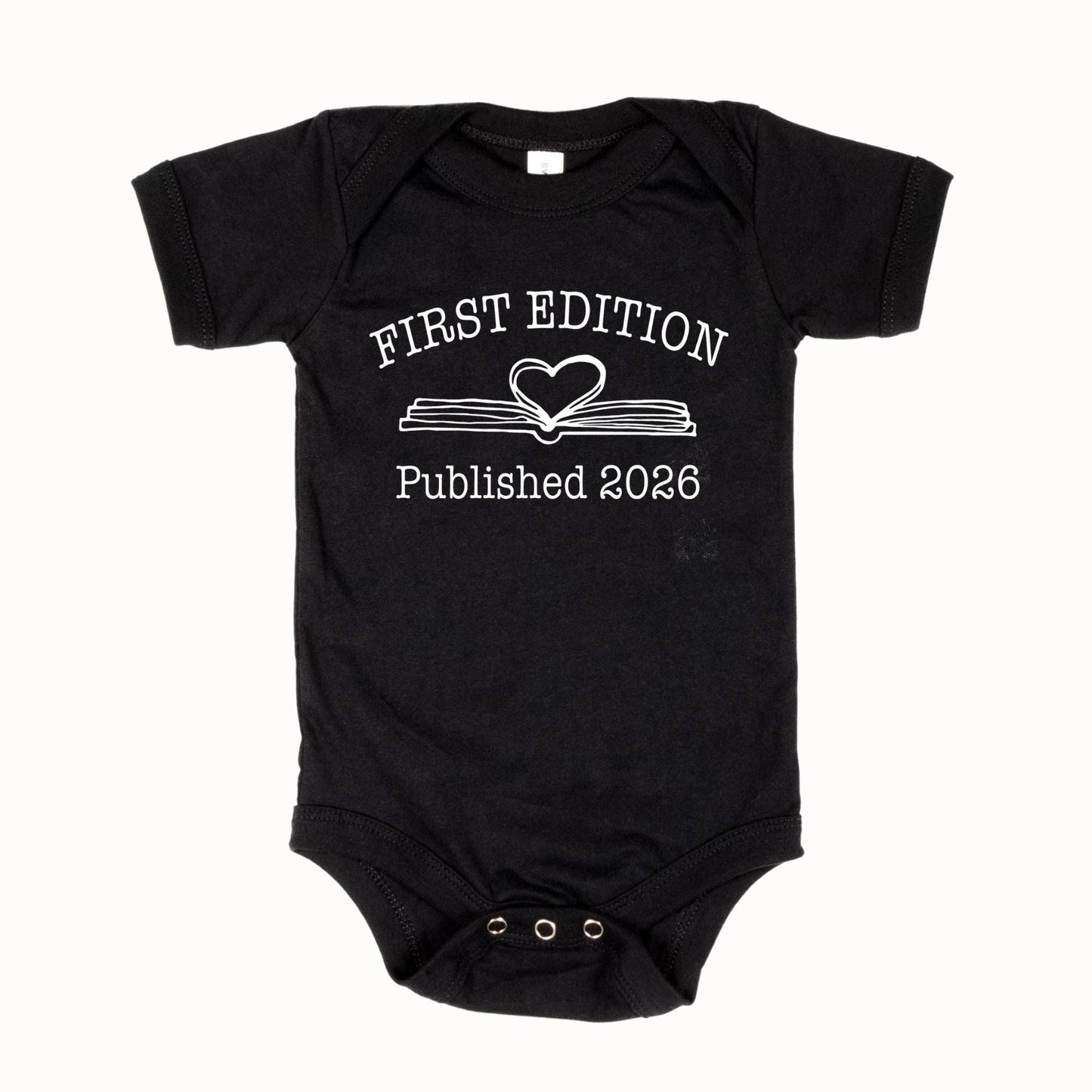 Custom First Edition Onesie® Baby Shower Gift New Mom Gift Book Club Baby Bodysuit Custom Baby Snap Bottom Gift For Librarian Mom