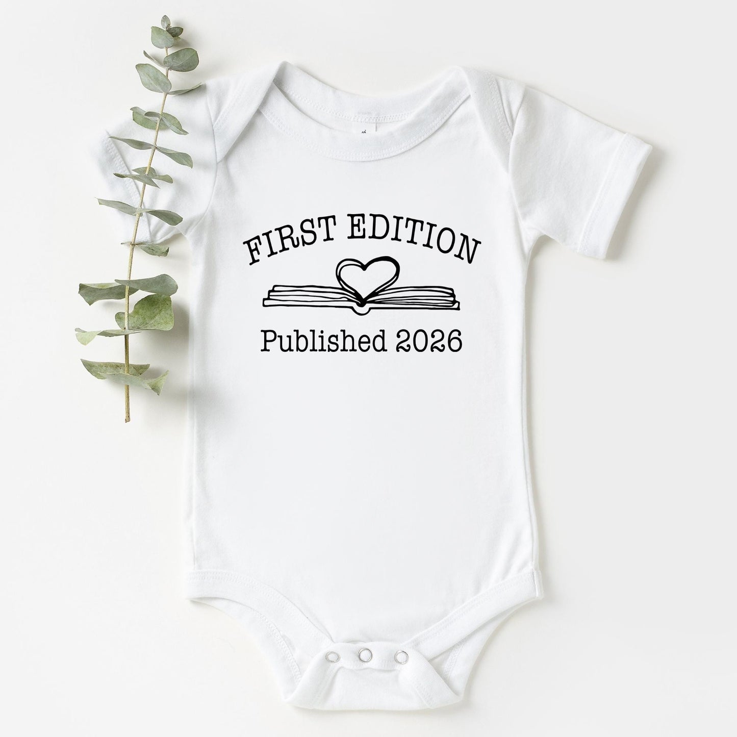 Custom First Edition Onesie® Baby Shower Gift New Mom Gift Book Club Baby Bodysuit Custom Baby Snap Bottom Gift For Librarian Mom