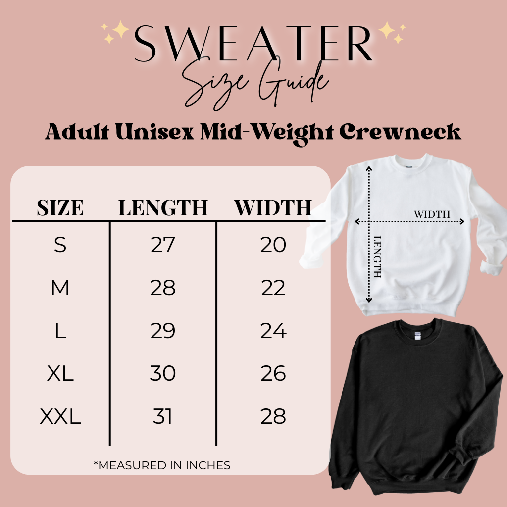 Gildan Sweater Size Guide